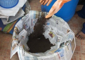 Pour Compost at the bottom